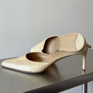 Ralph Lauren Leather Mule Heels with Stitching